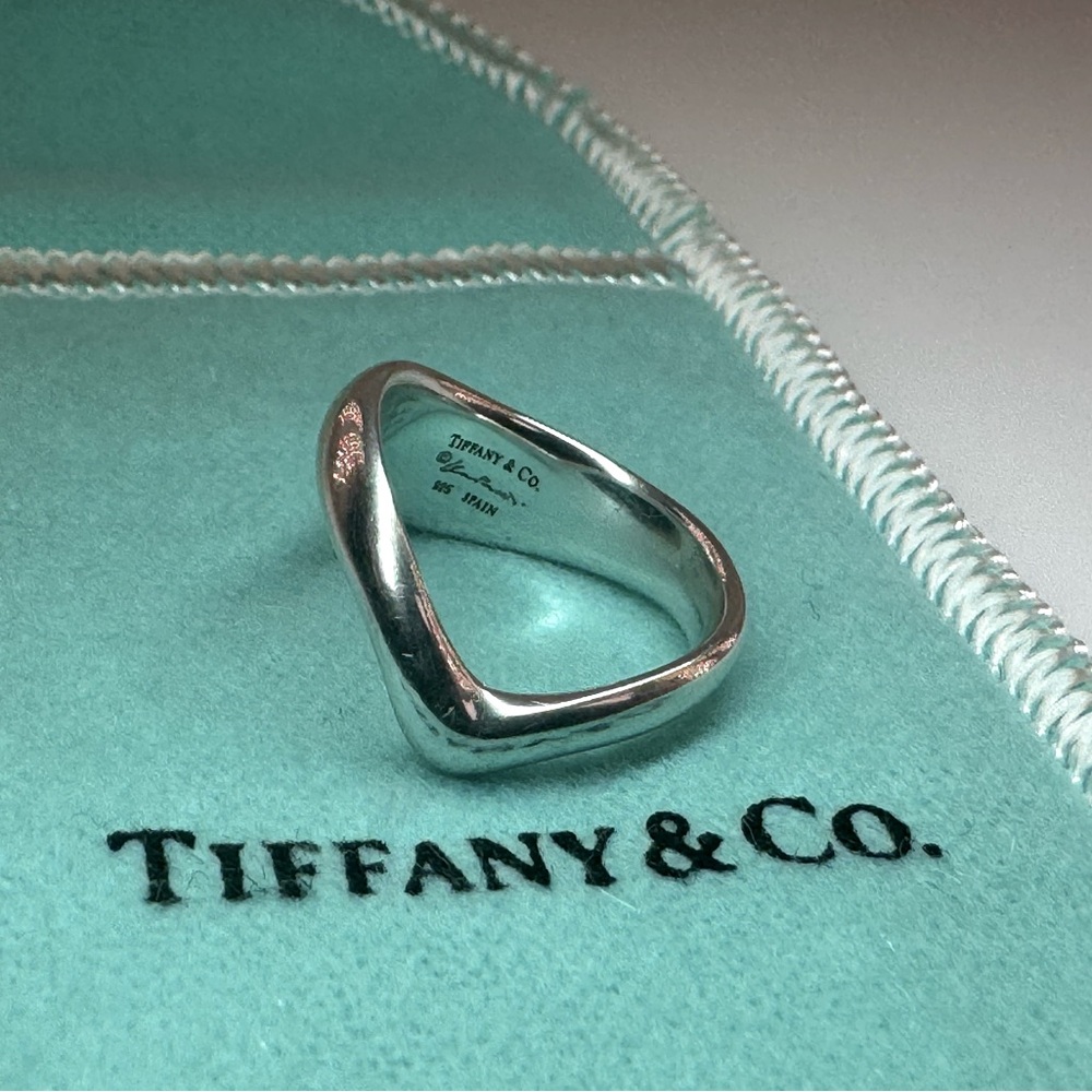Tiffany & Co Wave Ring 925 Spain Size 4 Rare Sculptural Band Elsa Peretti - Picture 2 of 11